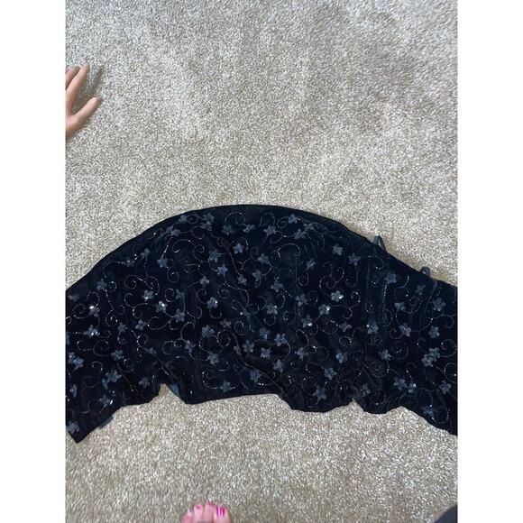 LILLIE RUBIN BUSTIER CORSET STRAPLESS black NEW black floral sequined SZ 8 - Picture 7 of 8